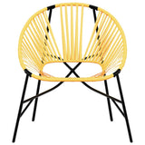 Garden Chair Set 3 pcs Black and Yellow Poly Rattan 4009295