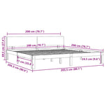 Bed Frame without Mattress Solid Wood Pine 200x200cm 810515