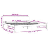 Bed Frame without Mattress Solid Wood Pine 200x200cm 810515