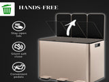 45L Triple Compartment Stainless Steel Bin, with Deodoriser Holders - Gold Tone T3398P328325