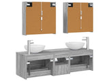 Bathroom Furniture Set 5 pcs Grey Sonoma 3406732