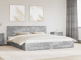 Bed Frame Concrete Grey 180 x 200 cm Engineered Wood 3411274