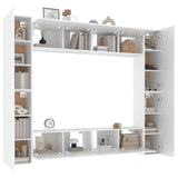 ZNTS 8 Piece TV Cabinet Set White Engineered Wood 3114230