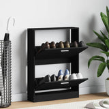 Shoe Cabinet Black 59x17x81 cm Engineered Wood 342536