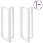 ZNTS Bar Table Legs T-Shaped 2 pcs White 60x35x cm Steel 4013105