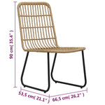 3 Piece Bistro Set Poly Rattan Oak 48583