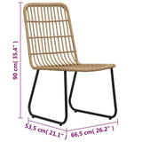 3 Piece Bistro Set Poly Rattan Oak 48583