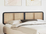 Headboard with Headboard Black 160 x 55 x 3 cm Rattan 42011571