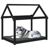 Dog Bed Black 111x80x100 cm Solid Wood Pine 822221
