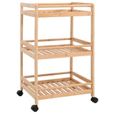 Kitchen Trolley with Wheels Natural 46 x 38 x 76 cm Bamboo 42028297