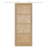 Sliding Door Natural and White 86 x 211 cm Solid Pine Wood 3445475