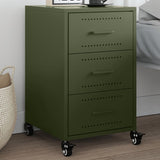 ZNTS Bedside Cabinet Olive Green 36x39x59 cm Steel 846732