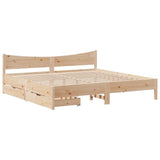 Bed Frame with Drawers 180x200 cm Super King Solid Wood Pine 3301896
