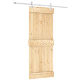 Sliding Door with Hardware Set 80x210 cm Solid Wood Pine 3203162