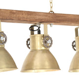 Industrial Ceiling Lamp Brass E27 Mango Wood 320522