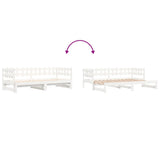 Pull-out Day Bed without Mattress White 2x cm Solid Wood 840386