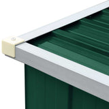 Garden Log Storage Shed Galvanised Steel 330x84x152 cm Green 47083