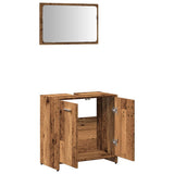Bathroom Cabinet with Mirror Old Wood Engineered Wood 856042