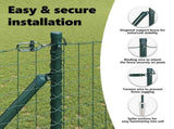 Ground Spike Fence Post 13 pcs Green Powder-Coated Steel 42004243