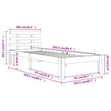 Bed Frame without Mattress Solid Wood 100x200 cm 814744