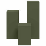 Plant Stand 3 pcs Olive green Steel 865830