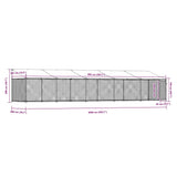 Dog Cage with Roof and Door Grey 10x2x2 m Galvanised Steel 3209571