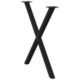 Dining Table Legs X-Shaped 2 pcs Black 70x cm Steel 4012916