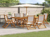 7 Piece Garden Dining Set Solid Wood Acacia and Textilene 3279289