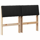 Upholstered Headboard Black 120 cm Solid Pine Wood 879241