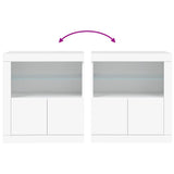 Sideboard with LED Lights White 60.5x37x67 cm 836616