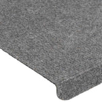 ZNTS Stair Mats Self-adhesive 30 pcs Grey 65x24.5x3.5 cm 3365913