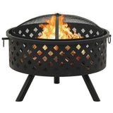 Fire Pit with Poker 68 cm XXL Steel 311890