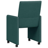 Dining Chairs with Wheels 2 pcs Dark green 58 x 65 x 94 cm 42017834