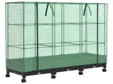 Garden Planter with Greenhouse Cover&Wheels 3 pcs Black PP 3423062