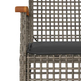 3 Piece Garden Dining Set with Cushions Grey Poly Rattan 3213610