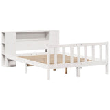 ZNTS Bookcase Bed without Mattress White 120x200 cm Solid Wood Pine 3321656