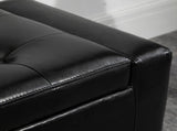 PU Leather Storage Ottoman Bench Storage Chest Tufted Ottoman Cube w/ Flipping Top 92L x 40W x 40H T3398P328175