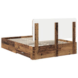 Bed Frame with Headboard Old Wood 140 x 190 cm Engineered Wood 3412790