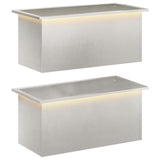 Garden Planter with LED 2 pcs Silver 40 x 80 x 40 cm 8008163
