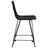 Bar Stool 2 pcs Black 44 x 54 x 96 cm Rattan and Steel 42033209