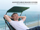 Zero Gravity Lounger Chair Set of 2, Folding Reclining Patio Chair with Shade Cover, Padded Seat, T3398P317535