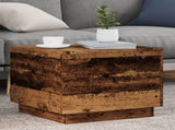 Coffee Table with LED Lights Old Wood 50x50x40 cm 857720