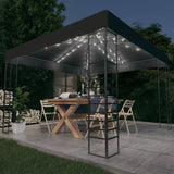 Garden Marquee with LED String Lights 3x3 m Anthracite 3070306