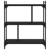 Bookcase 3-Tier Black 76x32x88 cm Engineered Wood 833930