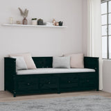 Day Bed without Mattress Black 90x200 cm Solid Wood Pine 820905