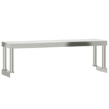 Work Table Overshelf 110x30x35 cm Stainless Steel 376448