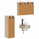 Bathroom Cabinet Set 4 pcs Sonoma Oak Engineered Wood 3407369