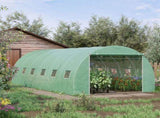 6 x 3 x 2 m Polytunnel Greenhouse with Roll-up Door and 12 Mesh Windows, Walk-in Garden Tunnel Warm T3398P314102