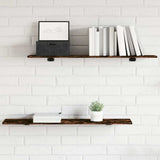 Wall Shelves 4 pcs Smoked Oak 100x20x1,5 cm Engineered Wood 838291