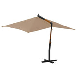 Cantilever Garden Parasol with Wooden Pole 400x300 cm Taupe 318431